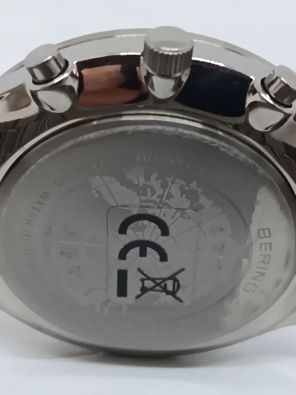 Bering 11743-709 Titan Chrono Men's 43mm Brushed Titanium Japanese Quartz Watch